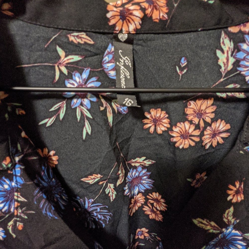 Asos Influence Plus Floral Button Down Midi Shirt… - image 2